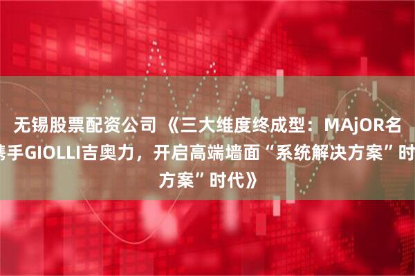 无锡股票配资公司 《三大维度终成型：MAjOR名家携手GIOLLI吉奥力，开启高端墙面“系统解决方案”时代》