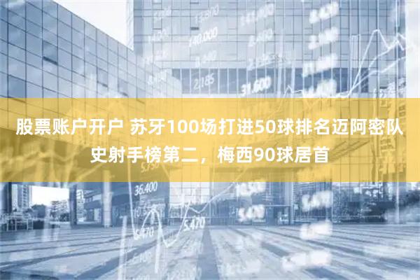 股票账户开户 苏牙100场打进50球排名迈阿密队史射手榜第二，梅西90球居首